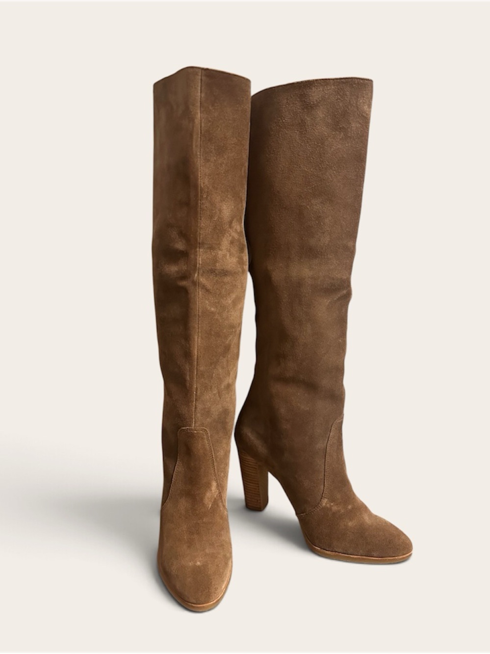 DOLCE VITA "Celine" Khaki Suede Knee-High Boots - Size 10 M - With Box